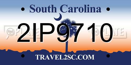 2IP9710 South Carolina License Plate