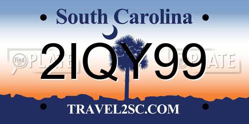 2IQY99 South Carolina License Plate