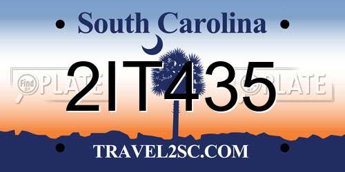 2IT435 South Carolina License Plate