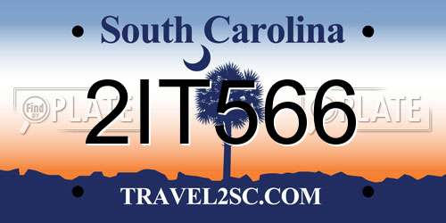 2IT566 South Carolina License Plate