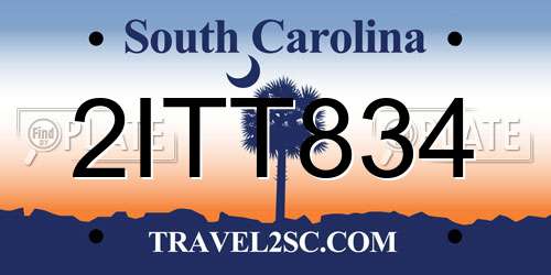 2ITT834 South Carolina License Plate