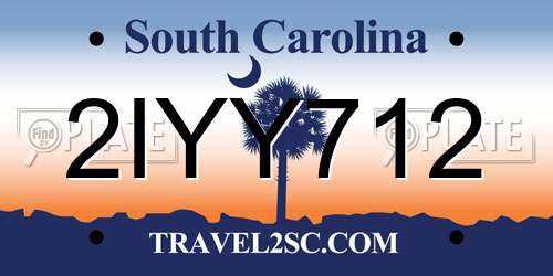 2IYY712 South Carolina License Plate