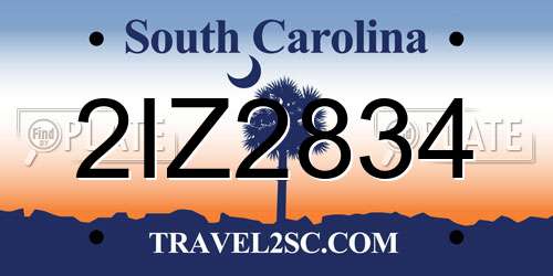 2IZ2834 South Carolina License Plate