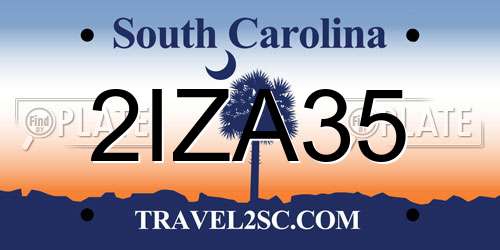 2IZA35 South Carolina License Plate