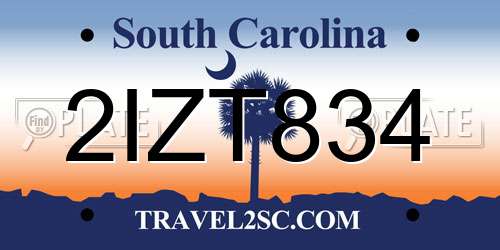 2IZT834 South Carolina License Plate