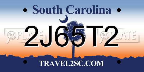 2J65T2 South Carolina License Plate