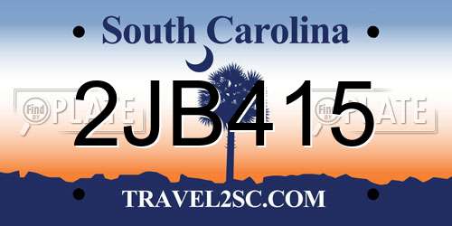 2JB415 South Carolina License Plate