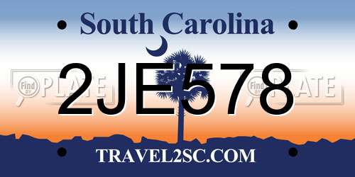 2JE578 South Carolina License Plate