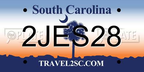 2JES28 South Carolina License Plate