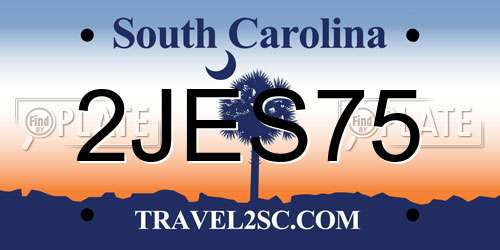 2JES75 South Carolina License Plate