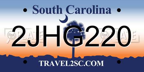2JHG220 South Carolina License Plate