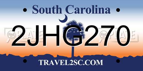 2JHG270 South Carolina License Plate