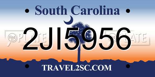 2JI5956 South Carolina License Plate