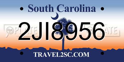 2JI8956 South Carolina License Plate