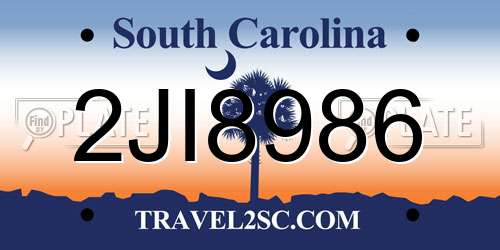 2JI8986 South Carolina License Plate