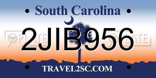 2JIB956 South Carolina License Plate