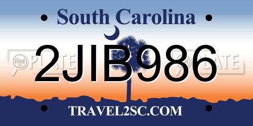 2JIB986 South Carolina License Plate