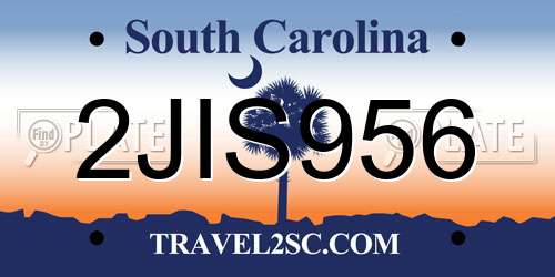 2JIS956 South Carolina License Plate