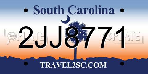 2JJ8771 South Carolina License Plate