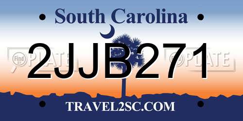 2JJB271 South Carolina License Plate