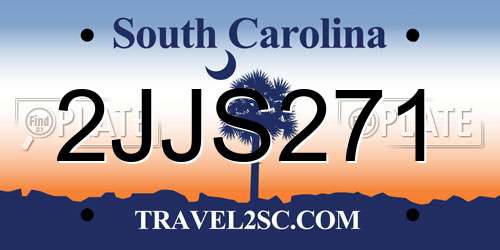2JJS271 South Carolina License Plate