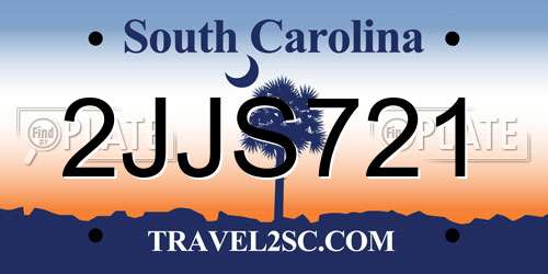 2JJS721 South Carolina License Plate