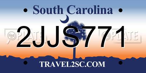 2JJS771 South Carolina License Plate