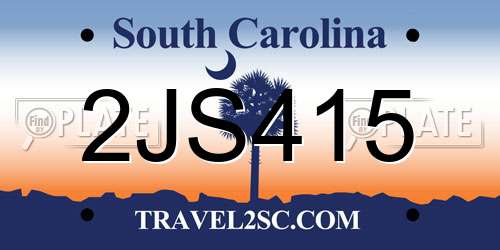 2JS415 South Carolina License Plate