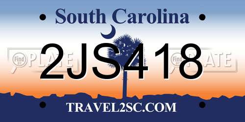 2JS418 South Carolina License Plate