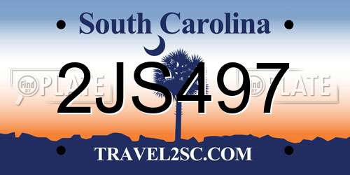 2JS497 South Carolina License Plate