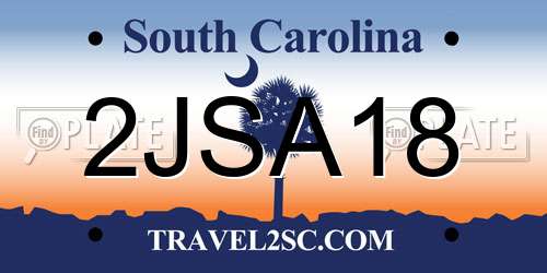 2JSA18 South Carolina License Plate