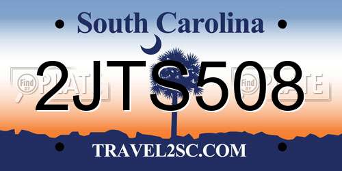 2JTS508 South Carolina License Plate