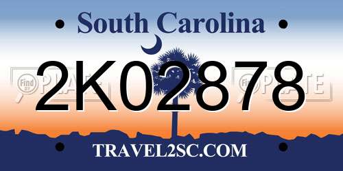 2K02878 South Carolina License Plate