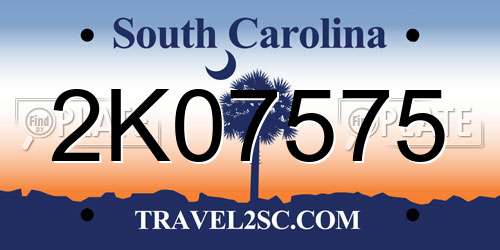 2K07575 South Carolina License Plate