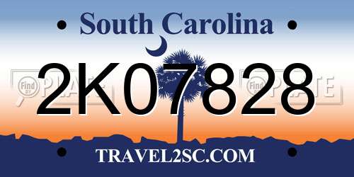 2K07828 South Carolina License Plate