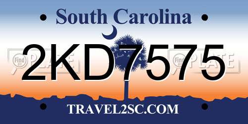 2KD7575 South Carolina License Plate