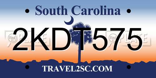 2KDT575 South Carolina License Plate