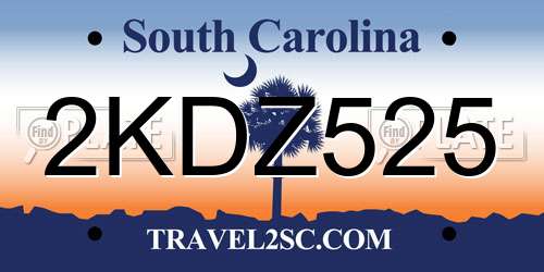 2KDZ525 South Carolina License Plate