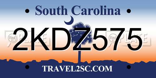 2KDZ575 South Carolina License Plate