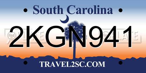 2KGN941 South Carolina License Plate