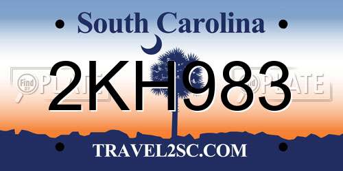 2KH983 South Carolina License Plate