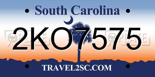 2KO7575 South Carolina License Plate