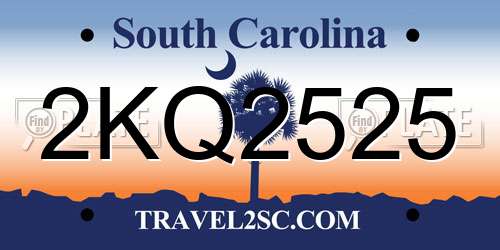 2KQ2525 South Carolina License Plate