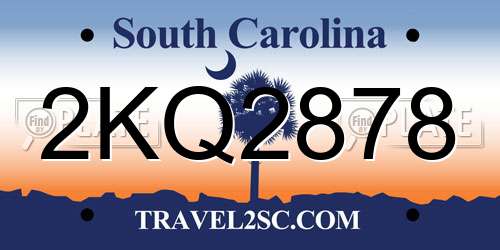 2KQ2878 South Carolina License Plate