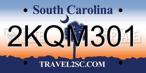 2KQM301 South Carolina License Plate