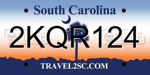 2KQR124 South Carolina License Plate
