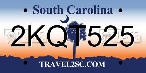 2KQT525 South Carolina License Plate
