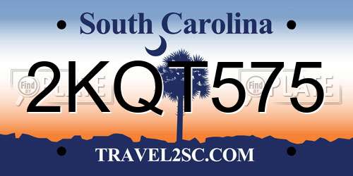 2KQT575 South Carolina License Plate