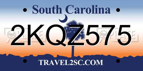 2KQZ575 South Carolina License Plate