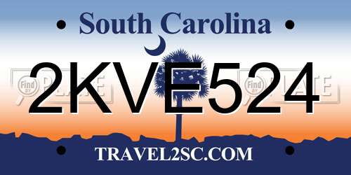 2KVE524 South Carolina License Plate